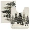 thumbnail image 7 of Yayeee Bath Rugs for Bathroom Floor Set of 2 Non Slip Fluffy Soft Absorbent Mat, Hand Drawn Christmas Trees, 7 of 7