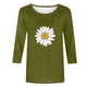 thumbnail image 3 of Camisetas Casuales de las Mujeres de Moda Impresa 3/4 Mangas Blusa Cuello Redondo para el Hogar Y Diario, 3 of 3
