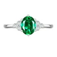 thumbnail image 2 of Vakki 1.5ct Created Emerald/Sapphire/Purple/Cubic Zirconia Ring 925 Sterling Silver Oval Cut Solitaire Ring Engagement Ring for Women, 2 of 5