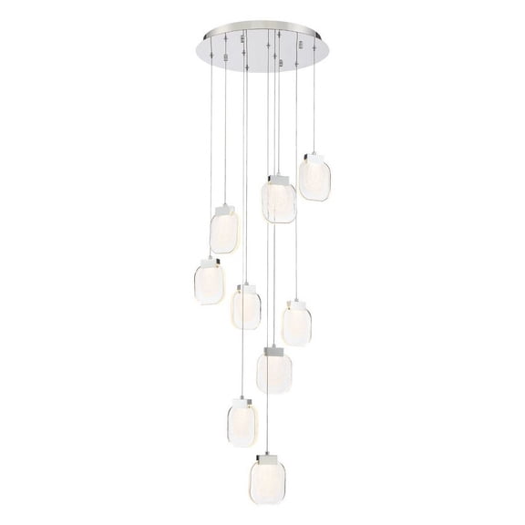38043-027 Eurofase Lighting Paget - 20 Inch 45W 9 LED Chandelier-Chrome Finish