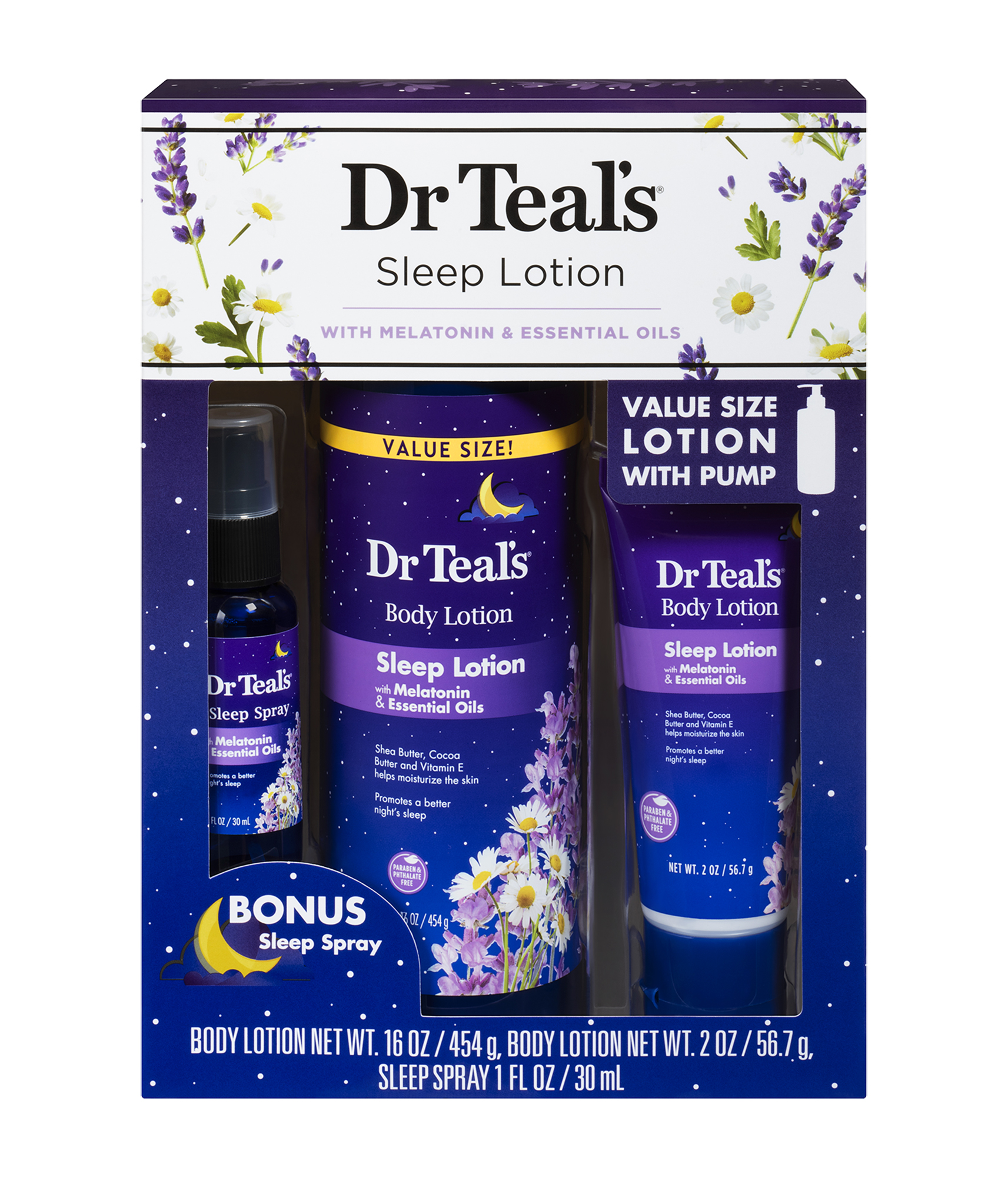 Dr Teal s Sleep Lotion With Melatonin Essential Oils 3 Piece 