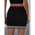 thumbnail image 4 of Women's Black Slimming Straight-Cut Skirt with White Stripes - Breathable High-Quality Fabric, Pockets & Minimalist Design for Sportswear & Casual Wear, Machine Washable, 4 of 5