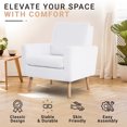 thumbnail image 5 of Frida Fleece Minimalist Accent Chair Set of 2-Color:White, 5 of 10