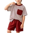 thumbnail image 2 of Amidoa Boys Summer Outfit Sets 2 Piece T-Shirt Graphic Cotton Tank Top and Shorts Set Kids Clothing Sets Red Size 5T, 2 of 7
