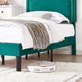 thumbnail image 6 of Taomika, Queen Size Tufted Nailhead Upholstered Platform Bed Frame with Adjustable Headboard-Dark Green, 6 of 8