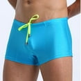 thumbnail image 3 of CALAFEBILA Men Swim Trunks Summer High Stretch Quick Dry Solid Diving Athletic Swim Shorts, 3 of 7