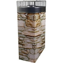 18” X 18” X 60”H Faux Chimney Housing Surround KIT Printed Aluminum Panels, Stainless Steel Flashing, Cap and Screws SS3