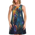 thumbnail image 1 of Fotbe Neon Seahorse Underwater Realm Vestido de Verano sin Mangas para Mujer – Vestido Midi Línea A, Estilo Camiseta Floral, Vestido Playero Casual y Fluido, 1 of 7