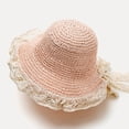 thumbnail image 6 of Baby Toddler Girls Wide Brim Sun Hat Floppy Design Summer Outdoor Beach Visor Cap Sun Protection Hat Pink 9 Months-36 Months, 6 of 7