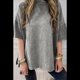 thumbnail image 4 of Camiseta Básica Informal de Verano de Corta con Aberturas Laterales Extragrandes, Gris, Talla M, 4 of 7