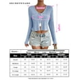 thumbnail image 6 of Women's Tie Front Long Sleeve Rib Knit Shrug Sweaters Cardigan Crop Top, 6 of 6