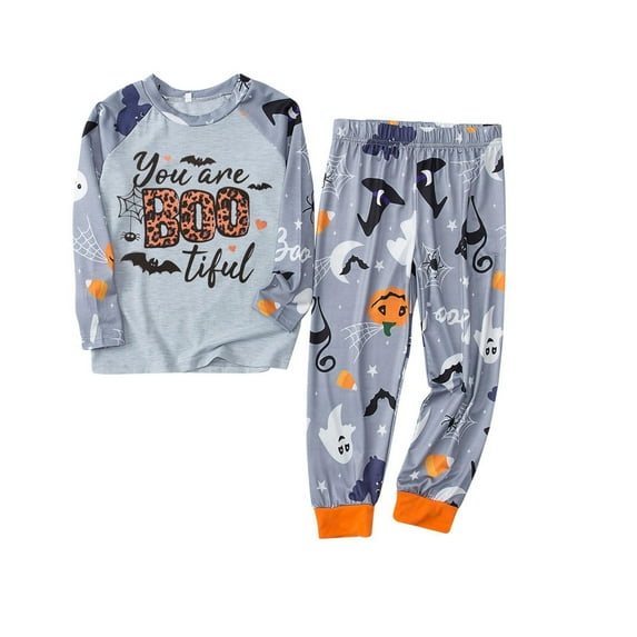 Gyratedream Matching Family Halloween Pajamas 2Pcs Funny Printed Sleepwear PJs Holiday Loungewear