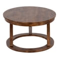 thumbnail image 3 of Kate and Laurel Aja Bohemian Round Wood Coffee Table, 26 inch Diameter, Walnut Brown, Decorative Boho Modern Coffee Table for Hosting, Storage, and Display, 3 of 9