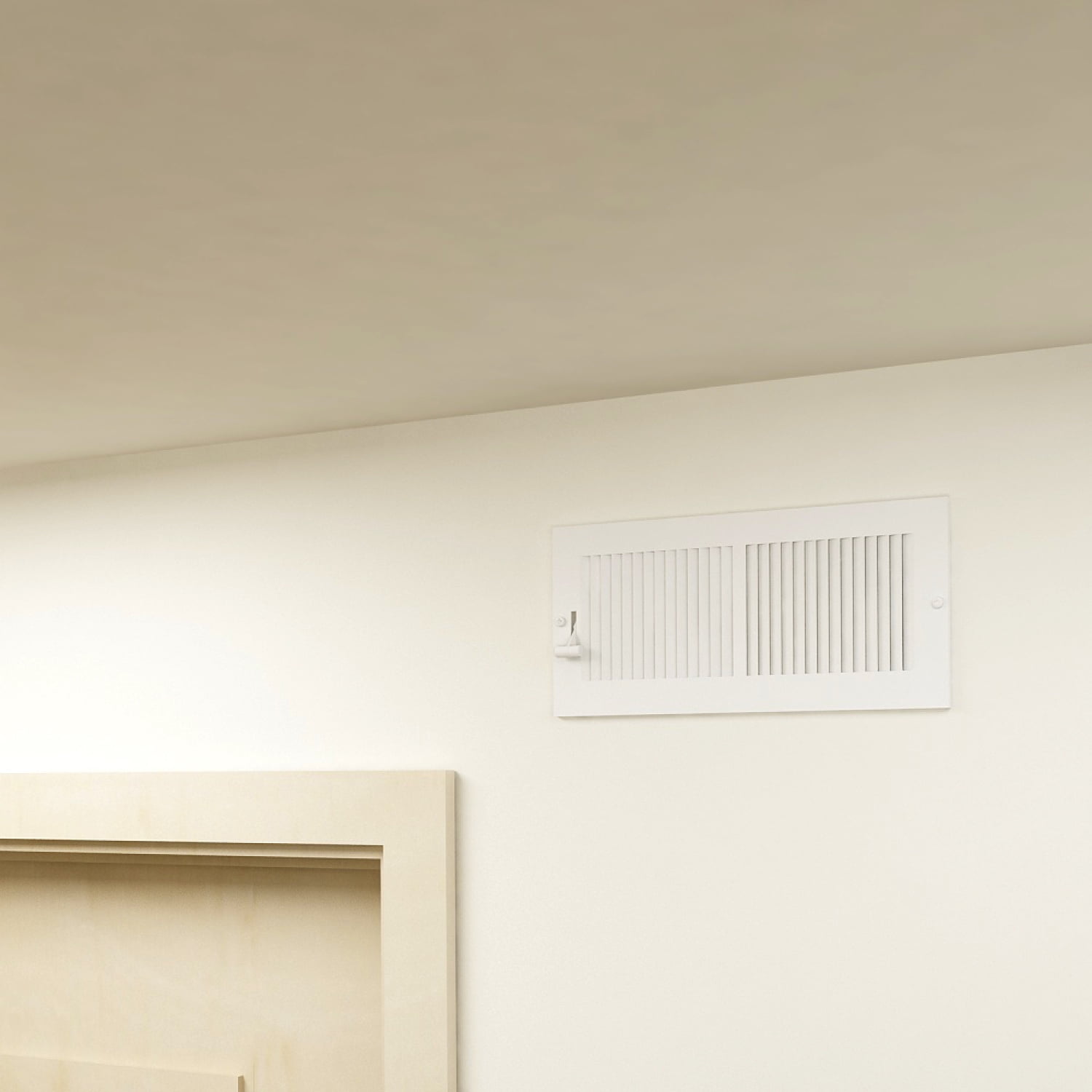 Imperial 12-inch x 6-inch White Sidewall Register, Rectangular, Household Vent Cover 2-Way