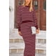 thumbnail image 3 of Conjunto de Falda para Mujer PRETTYGARDEN Suéter a Rayas Rojo Vino XL, 3 of 8