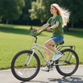 thumbnail image 5 of Marknig 26" Cruiser Bike, 1-Speed Beach & City Cruiser Bicycle for Adult Women and Men with Rear Rack, White, 5 of 11