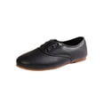 thumbnail image 2 of IEMIEMIEM Women's Faux Leather Oxford Flats Slip On No Laces Round Toe Casual Loafers Retro Soft Flat Walking Dress Shoes Black 8 Wide, 2 of 6