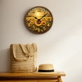 thumbnail image 5 of VOCOO 10" Sunflower Wall Clock - Silent Non Ticking Battery Operated Quartz Analog Round Wooden Clock, Pseudo-3D Design Golden Sunset Floral Farmhouse Home Decor for Living Room Bedroom Office, 5 of 8