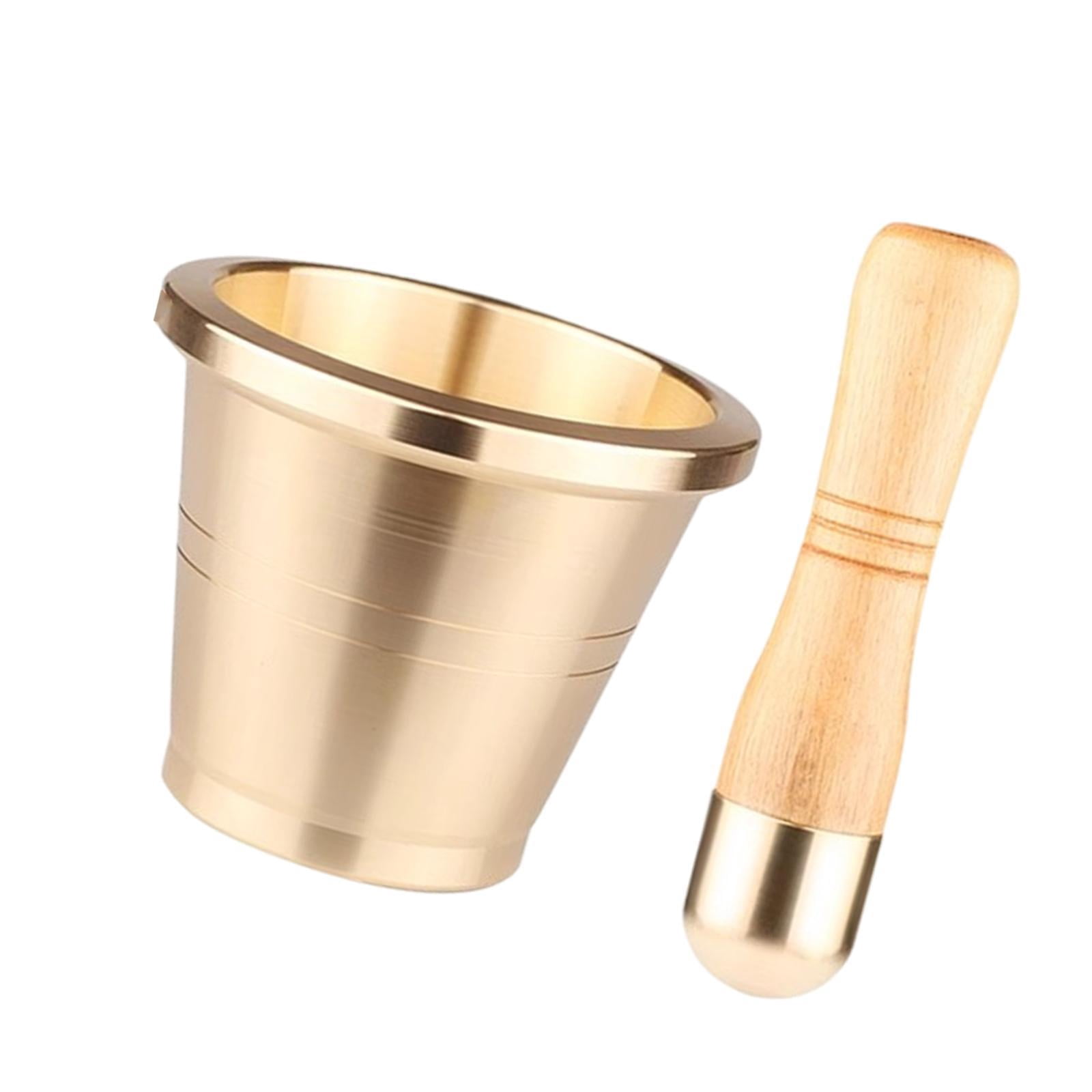 Fiocias Brass Grinder Set Garlic Crusher Versatile Easy to Clean Salt Pepper Mills Spice Medium