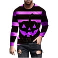 thumbnail image 1 of Blusas y camisas de manga larga y cuello redondo para hombre, estilo casual, con estampado de Halloween, de poliéster., 1 of 3