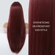 thumbnail image 3 of Pelucas largas de color rojo vino para mujer, pelo sintético suave y liso Natural colorido con flequillo, uso diario en fiestas, fibra de alta temperatura, 3 of 4