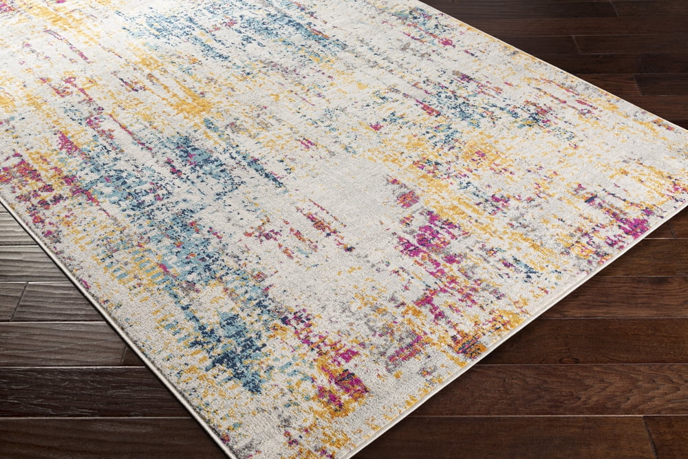 Livabliss Area Rugs for Living Room, 7x9 Floransa Modern Gray Rug, Bedroom Dining Room Home Decor Stain Resistant Carpet (6'7" x 9')