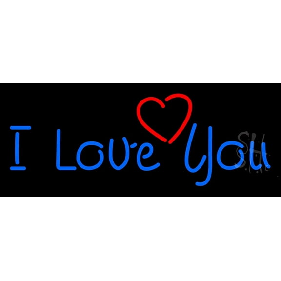 I Love You LED Neon Sign 13 x 32 - inches, Black Square Cut Acrylic Backing, with Dimmer - Bright and Premium built indoor LED Neon Sign for Defence Force.