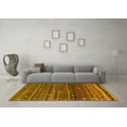 thumbnail image 3 of Ahgly Company Indoor Round Abstract Yellow Contemporary Area Rugs, 5' Round, 3 of 4