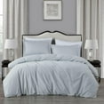 thumbnail image 2 of Chezmoi Collection Solid Silver Gray 100% Cotton Duvet Cover Set Queen Size, 3-Piece Luxury Soft Breathable Smooth Cooling 250TC Cotton Twill Comforter Cover with Button Closure, 2 of 9
