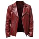 thumbnail image 2 of Chaqueta de cuero de motocicleta con solapa informal de todo fósforo de Pu de otoño 1 año, 2 of 4