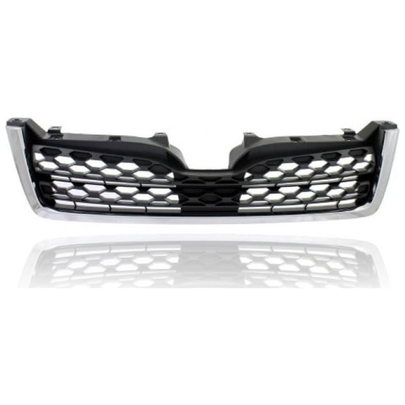 Grille - Compatible/Replacement for '14-16 Subaru Forester 2.5i Premium/Limited/Touring - Lower Section, Chrome Frame Gray Insert - 91121SG040