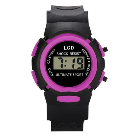 New for Fall! HIMIWAY Sweatshirt Dress Children s Electronic Watches Educational and Fun Electronic Watch for Kids LED Electronic Waterproof Watch