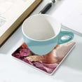 thumbnail image 4 of Ceramic Drinking Coasters With Holder,The cute cat was surrounded by flowers Water Absorbent Marble Tabletop Protection (Cork Base),Set of 6,Suitable for Various Mugs,Home Decor，4 Inch, 4 of 4