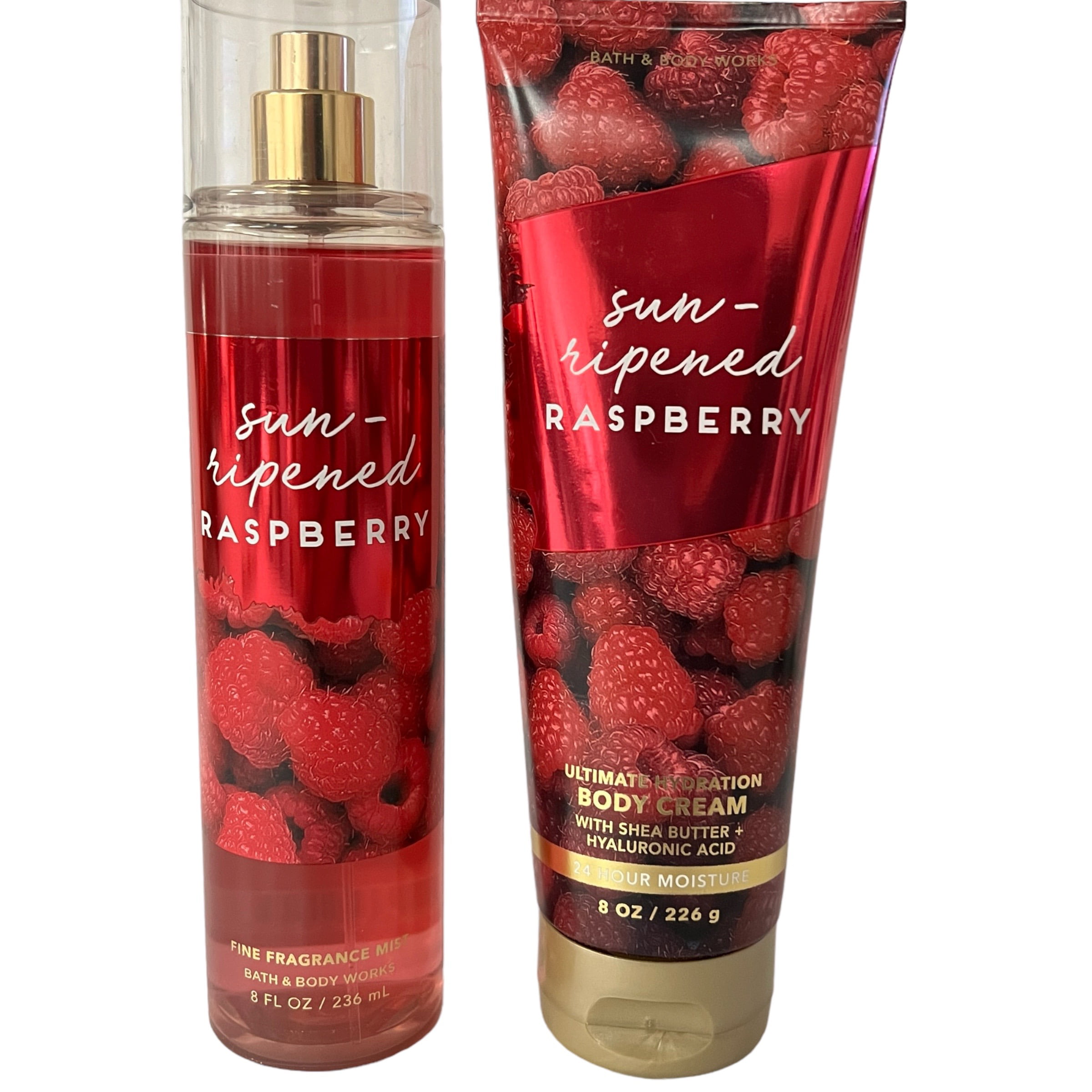 Bath and Body Works Sun Ripened Raspberry Fragrance Mist & Body Cream Set