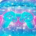 thumbnail image 3 of Girls Glitter Comforter Set Twin ,Gamepad Galaxy Comforter for Kids Teen, 2 Piece Blue Purple Ombre Bedding Set with 1 Pillow Cases, 3 of 5