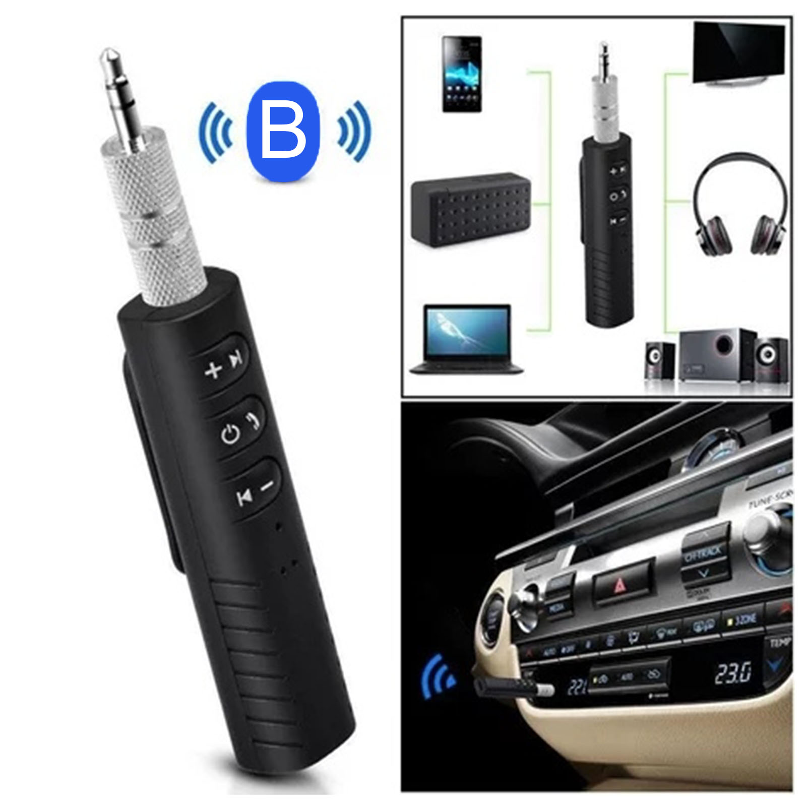Metronic 477040 Mini Récepteur Bluetooth Noir - Connexion Sans Fil Facile Et Compacte