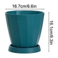 thumbnail image 3 of Hyknon 6.3 Inch Planter Pot with Saucer, Modern Indoor Plastic Plant Pot for Herbs and Flowers, Lightweight Flower Pot Container for Home Office Desk Window Sill Decor, 3 of 6