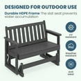 thumbnail image 5 of LOYALICE Outdoor Glider Rocking Chair,2 Person Bench Swings for Outside,HDPE All-Weather Resistant 2-Person Loveseat, Patio Glider with 660LBS Capacity for Backyard Garden Porch, Gray, 5 of 7