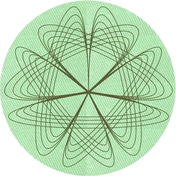 Ahgly Company Indoor Round Patterned Mint Green Area Rugs, 3' Round