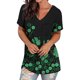 thumbnail image 5 of Pntutb Mujer Verano Estampado floral Cuello en V Camisetas Manga corta tops Blusa de mujer Pntutb Pntutb-4095, 5 of 9