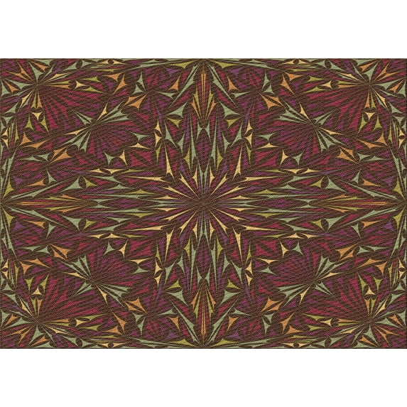 Ahgly Company Machine Washable Indoor Rectangle Transitional Sienna Brown Area Rugs, 5' x 7'