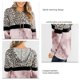 thumbnail image 5 of Sudadera con Capucha de Manga Larga Estampado de Leopardo Diseño de Costura Tie Dye Sudadera con Capucha para Mujer con Bolsillo para Oficina de Viaje en casa Rosa XXL, 5 of 8
