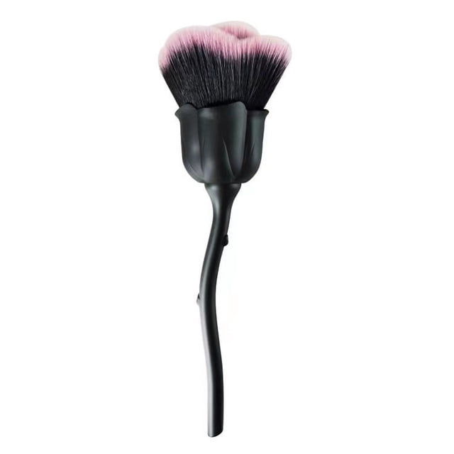 Cepillo para polvo de uñas en forma de rosa, cepillo para uñas de mango largo, colorete, polvo suelto, maquillaje y manicura, cepillo removedor de polvo para limpieza