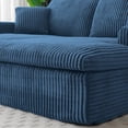 thumbnail image 6 of Oversized Chaise Lounge Chair Loveseat | No Assembly, Plush Cushioned Lounge Sleeper Sofa Bed, Soft Corduroy, 86.6" W Deep Seat Sectional Loveseat Chaise for Living Room, Bedroom or Home Theater Blue, 6 of 9