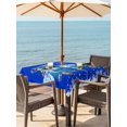thumbnail image 2 of Outdoor Tablecloth with Umbrella Hole and Zipper, Blue Christmas Truck Square Table Cloth 60x60 Inch Waterproof Tablecloth, Xmas Tree Snowman Snowflake Picnic Table Cover for Patio Camping, 2 of 7