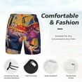 thumbnail image 3 of Fuzoiu Colorful Gecko Jungle Art Print Men's Swim Shorts,Quick-Dry Double-Layer Swim Trunks,Board Trunks,Beach Shorts Swimwear Bathing Suits-XX-Large, 3 of 6