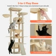 thumbnail image 7 of Pefilos 81" Tall Cat Tree for Indoor Cats, Multi-Level Cat Tower with Metal Frame Hammock, Scratching Ramp, 2 Top Perches, 2 Cozy Condos & 6 Scratching Posts, Beige, 7 of 7