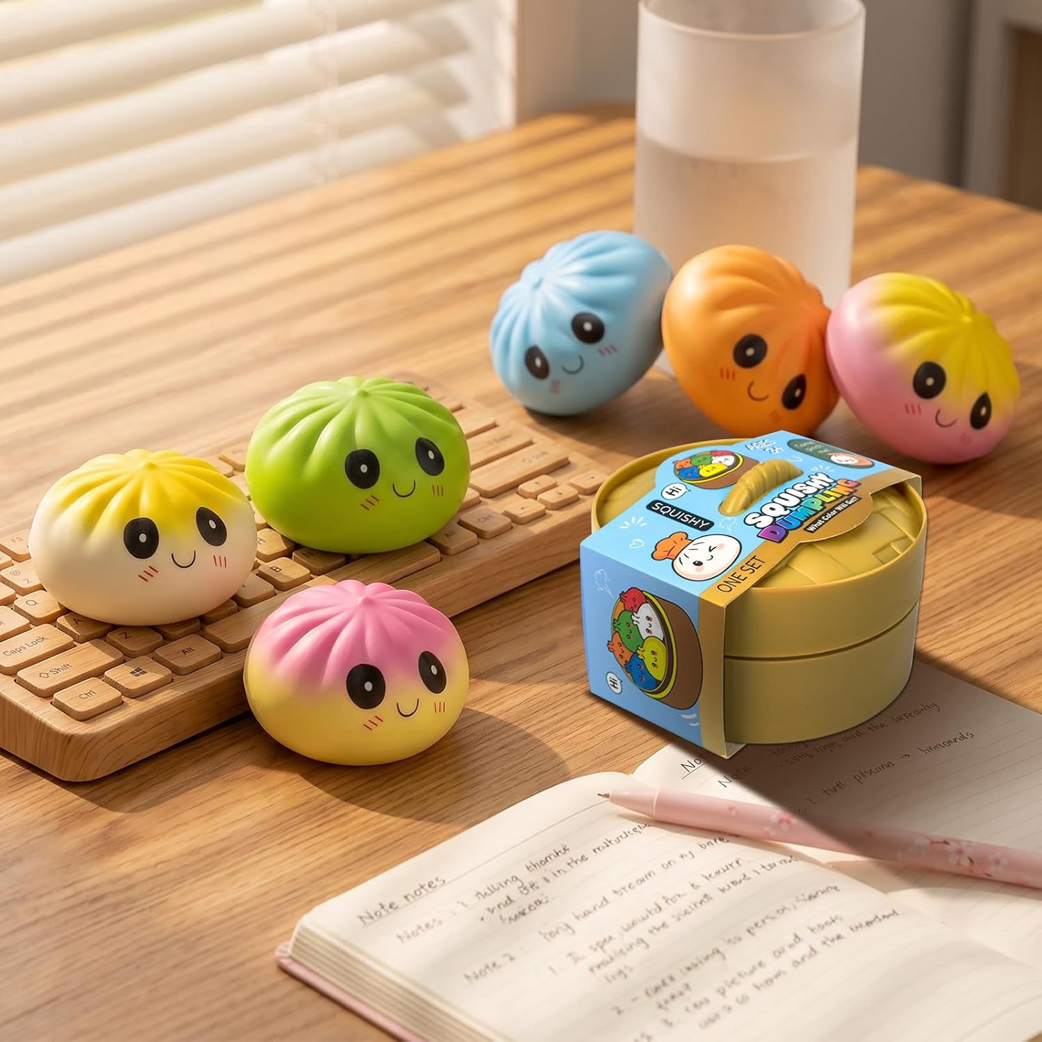 Dumpling Squishy, Practical Squeeze Dough Squishy Tool for College Dorm Desk Aesthetic and Study Break Comfort (1/6 Pcs)