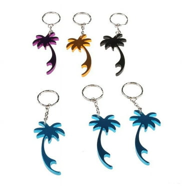 GENEMA Aluminum Beer Bottle Opener Keychain Palm Tree Mini Bottle Openers Keys Collector Pocket Keyring Funny Gift