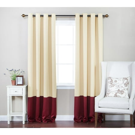 Best Home Fashion Colorblock Thermal Insulated Grommet Top Blackout (Best Home Fashion Wide Width Thermal Insulated Blackout Curtain)